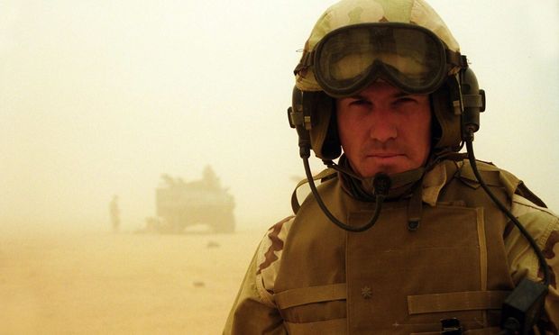 Benjamin Busch in 2003 during the U.S. invasion of Iraq. 